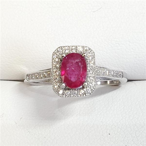 Silver Ruby(1ct) Ring (~Size 7)(Ring is resizable for $40) (~weight 2.62g), Suggested Retail Value $