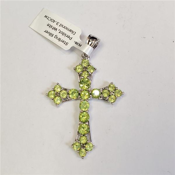 Silver Peridot(3.4ct) Pendant, Suggested Retail Value $200
