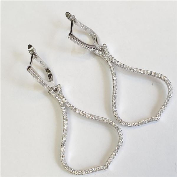 Silver Cubic Zirconia Earrings, Suggested Retail Value $200