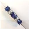 Image 3 : Silver Sapphire(3ct) Ring (~Size 7)(Ring is resizable for $40) (~weight 3.3g), Suggested Retail Valu