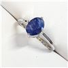 Image 3 : Silver Sapphire(1.6ct) Ring (~Size 6)(Ring is resizable for $40) (~weight 2.22g), Suggested Retail V