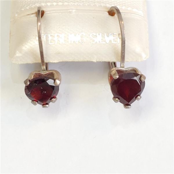 Silver Garnet(1.35ct) Earrings, Suggested Retail Value $60
