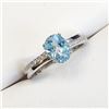 Image 2 : Silver Topaz(1.6ct) Ring (~Size 6)(Ring is resizable for $40) (~weight 3g), Suggested Retail Value $