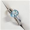 Image 3 : Silver Topaz(1.6ct) Ring (~Size 6)(Ring is resizable for $40) (~weight 3g), Suggested Retail Value $