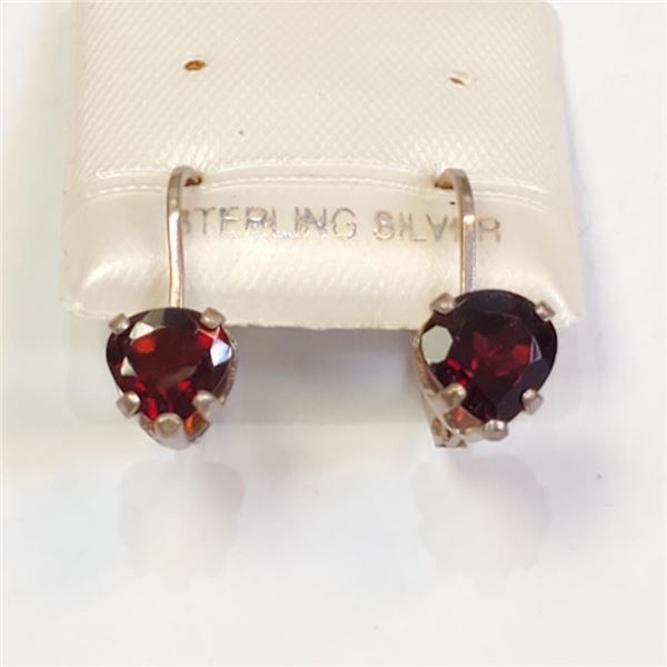Silver Garnet(1.35ct) Earrings, Suggested Retail Value $40