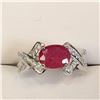 Image 1 : Silver Ruby(1.6ct) Ring (~Size 6)(Ring is resizable for $40) (~weight 3.05g), Suggested Retail Value