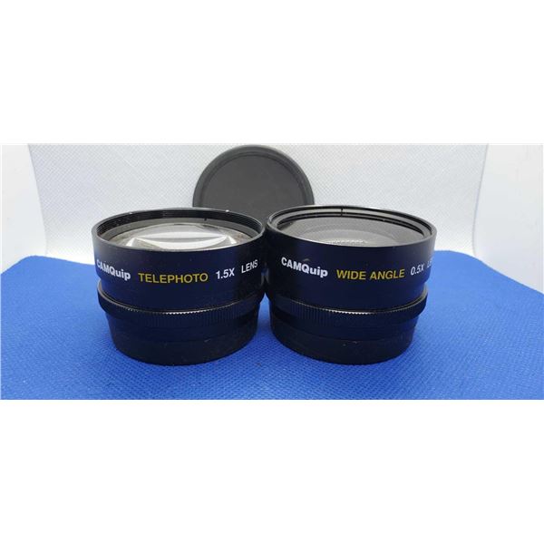 CamQuip Telephoto 1.5X and Wide Angle 0.5 Camera Lens Set with Storage Case