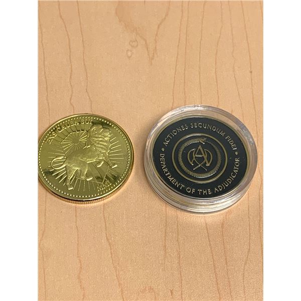 John Wick set of 2 collector medallions with Gold Continental Token and Adjudicator