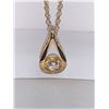 Image 2 : Ladies 14K GP Tear Drop Style Pendant and Chain Set NEW