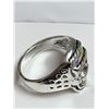 Image 2 : Mens Biker Silver Skull Ring size 10 - ghost rider