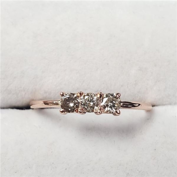 10K Rose Gold Diamond (0.2Ct,Si1-2,G-I) Ring (~Size 7 (~length inches) (~weight 1.24g), Made in Cana