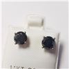 Image 3 : 14K White Gold Black Diamond(1.75ct) Earrings (~Size )(Ring is resizable for $40) (~length inches) (