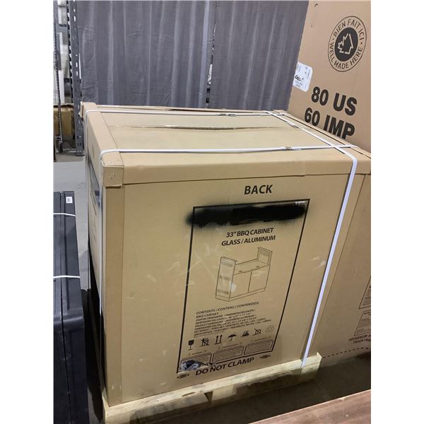 Aluminum/Glass BBQ Cabinet 33in (In Box)