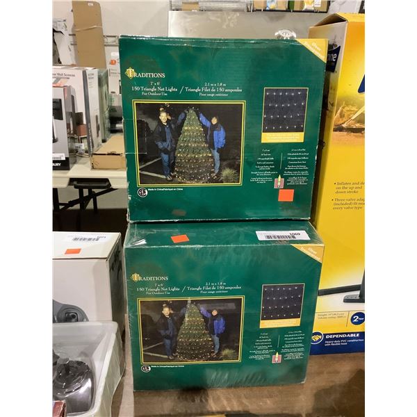 Traditions 150 Triangle Net Lights (7ft x 6ft) Lot of 2