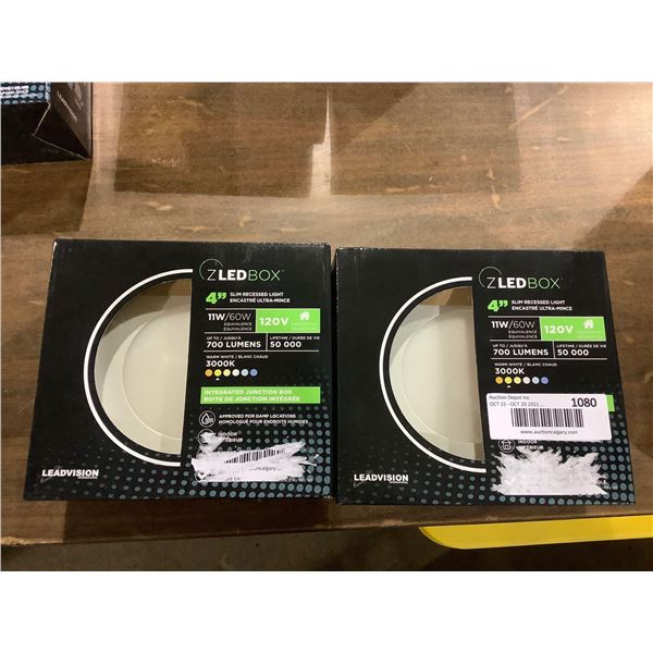 Leadvision ZLED Box Dimmable 4in Slim Recessed Light with Integrated Junction Box 11W/60W 120V 3000K