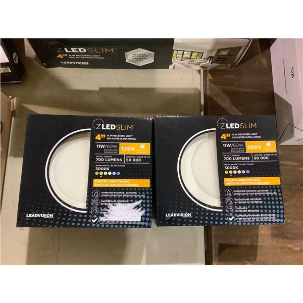 Leadvision ZLED Slim Dimmable Adjustable Kelvin 4in Slim Recessed Light with Remote Junction Box 11W