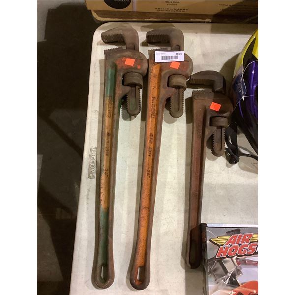 Pipe Wrench Lot of 3