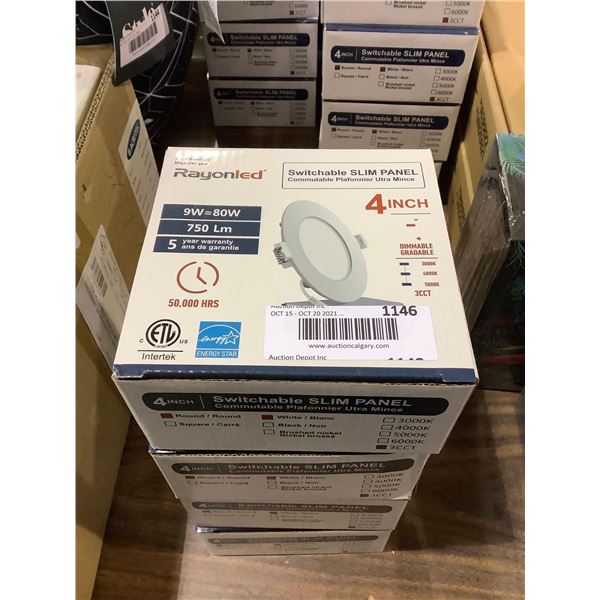 Rayonled 4in Switchable Dimmable Slim Panel 3000K-5000K Lot of 4