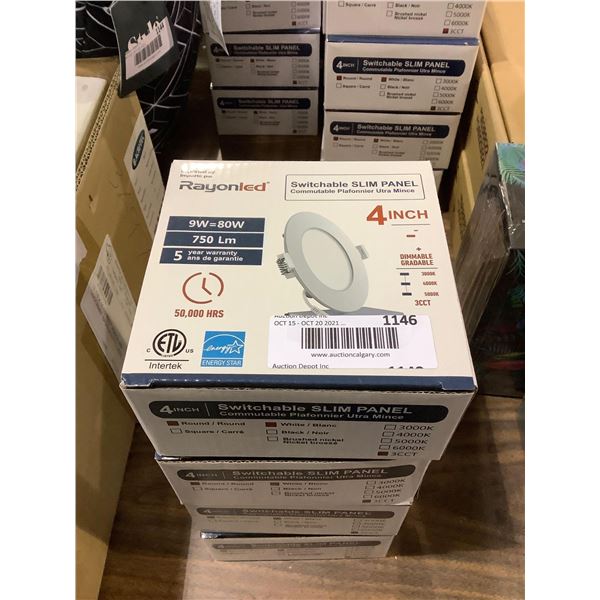 Rayonled 4in Switchable Dimmable Slim Panel 3000K-5000K Lot of 4