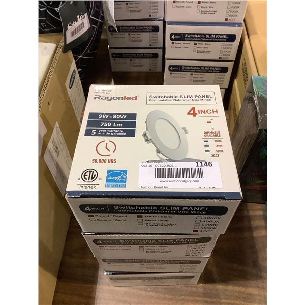 Rayonled 4in Switchable Dimmable Slim Panel 3000K-5000K Lot of 4