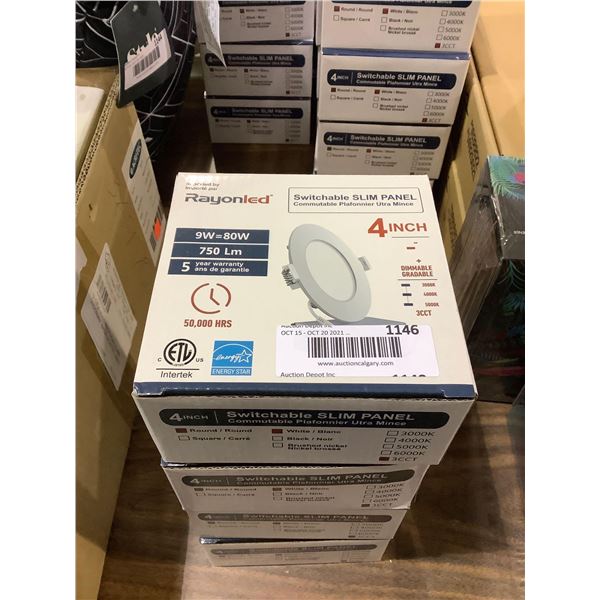 Rayonled 4in Switchable Dimmable Slim Panel 3000K-5000K Lot of 4
