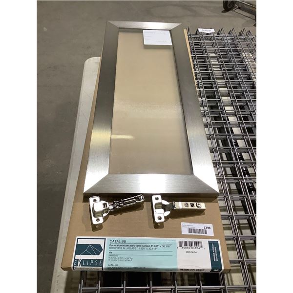 Eklipse Glass and Aluminum Kitchen Cabinet Door (11.850in W x 30.118in H x 3/4in D)