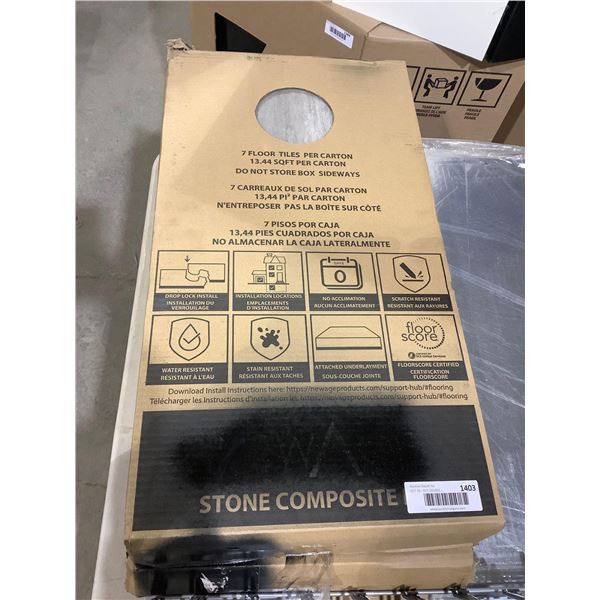 Stone Composite Flooring - 7 Floor Tiles /Box - 13.44sqft (Damaged)