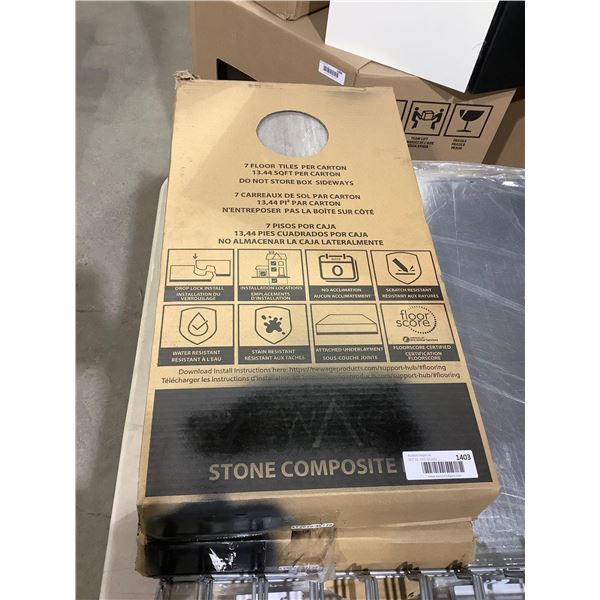Stone Composite Flooring - 7 Floor Tiles /Box - 13.44sqft (Damaged)