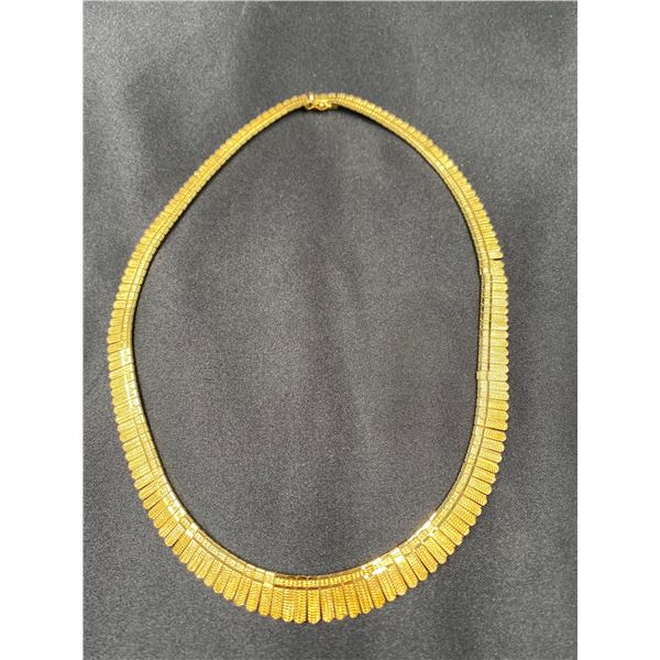 18KT YELLOW GOLD CHOKER LENGTH NECKLACE, WEIGHS 30.30G, APPROX 41CM LONG, REPLACEMENT VALUE $6,100,