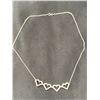 Image 1 : 18KT WHITE GOLD DIAMOND SET NECKLACE, 2 IN 1 DESIGN WITH 4 PAVE SET DIAMOND HEARTS EACH SET WITH 16