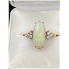 Image 1 : 14KT YELLOW GOLD AND 18KT WHITE GOLD NATURAL CRYSTAL OPAL AND DIAMOND SET DRESS RING, ONE OVAL