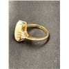 Image 2 : 14KT YELLOW GOLD AND 18KT WHITE GOLD NATURAL CRYSTAL OPAL AND DIAMOND SET DRESS RING, ONE OVAL