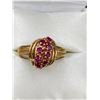 Image 1 : 14KT YELLOW GOLD NATURAL RUBY LADIES DRESS RING, SET WITH 8 ROUND MIXED CUT RUBIES APPROX 0.60CT,