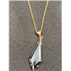 Image 2 : 10KT YELLOW GOLD HEMATITE PENDANT AND EARRING SET, PENDANT HAS KITE SHAPED HEMATITE 10 X 25.50MM,