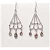 Image 1 : 14K 6 DIAMONDS (0.7CT) LIGHT PINK EARRINGS