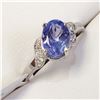 Image 2 : 10K  TANZANITE(1.2CT) 6 DIAMONDS(0.04CT) RING SIZE 6