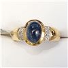 Image 1 : SILVER SAPPHIRE(3CT) DIAMOND(0.1CT) RING SIZE 8.75