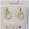 Image 1 : 10K  OPAL(1.1CT) MOISSANITE(0.05CT) EARRINGS