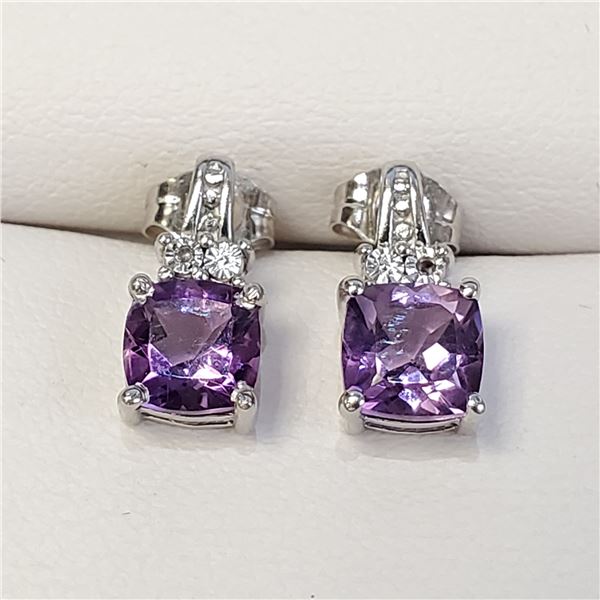 SILVER AMETHYST EARRINGS