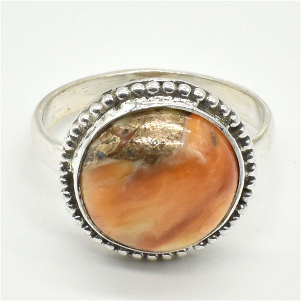 SILVER OYSTER MOHAVE TURQUOISE(5.4CT) RING SIZE 7