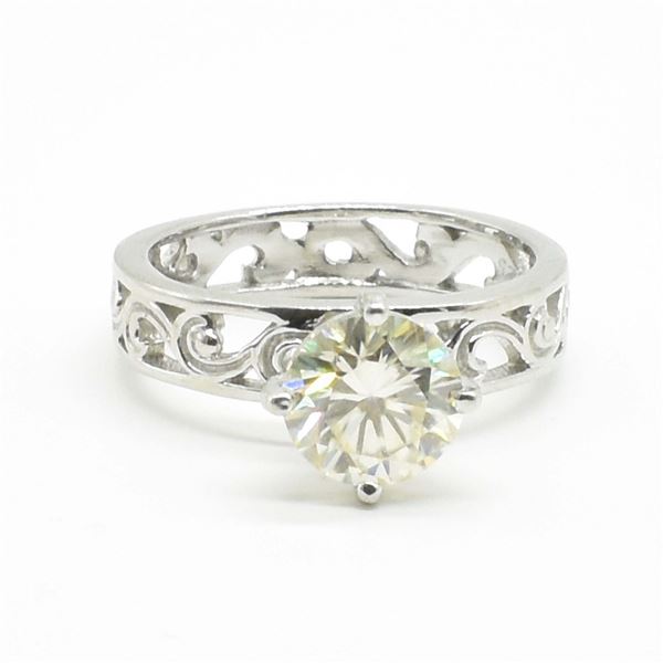 SILVER MOISSANITE (ROUND 7.50 MM)(1.95CT) RING