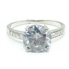 Image 1 : SILVER MOISSANITE (ROUND 8 & 1.5 MM)(2.15CT) RING SIZE 7