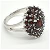 Image 1 : SILVER GARNET(3.6CT) RING SIZE 7