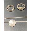 Image 2 : 2 .925 SILVER RINGS AND NATIVE .925 SILVER NECKLACE