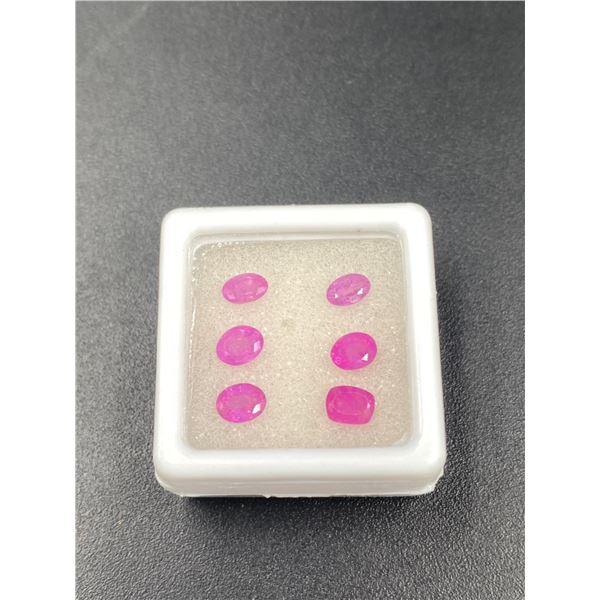 STUNNING PINK SAPPHIRE 6PC 2.89CT, 5 X 3MM, OVAL CUT, MADAGASCAR, UNTREATED