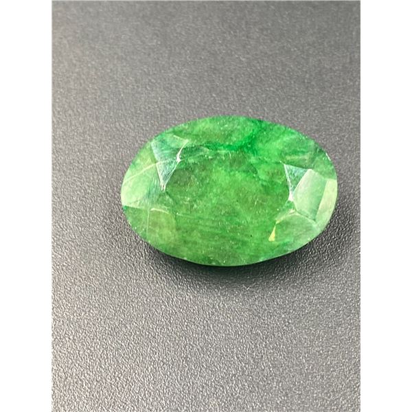 MINERAL POLISHED EMERALD 39.735CT, 27.92 X 19.45 X 11.17MM, OVAL CUT, BRAZIL, UNTREATED