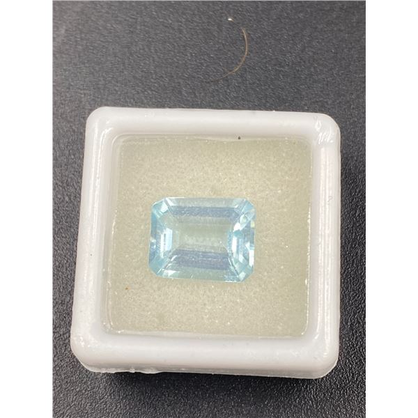 BLUE SKY TOPAZ 6.28CT, 12.10 X 9.60 X 5.73MM, EMERALD CUT, LOUPE CLEAN CLARITY, BRAZIL