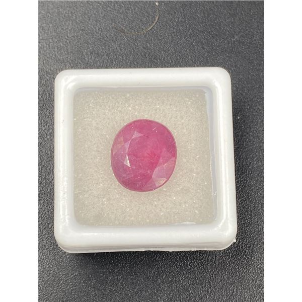 NATURAL RUBY 6.87CT 12.40 X 11.03 X 4.22MM, OVAL CUT, VS CLARITY, MADAGASCAR, POSSIBLE GF TREATMENT