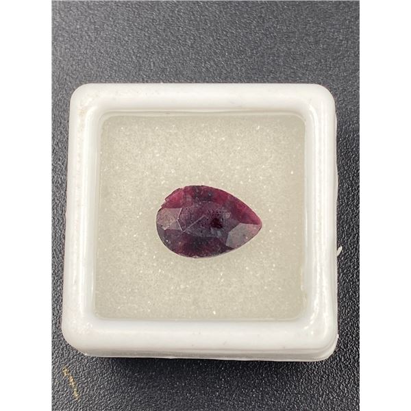 NATURAL RUBY 4.945CT, 11.84 X 8.26 X 5.53MM, PEAR CUT, OPAQUE, MADAGASCAR, UNTREATED