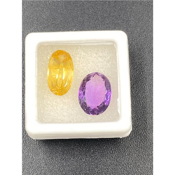 AMETHYST CITRINE COMBO 8.505CT, VARIOUS SIZES, OVAL CUT, LOUPE CLEAN CLARITY, BRAZIL, UNTREATED